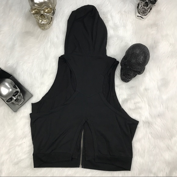 NWT hooded zip up vest black - Picture 7 of 8