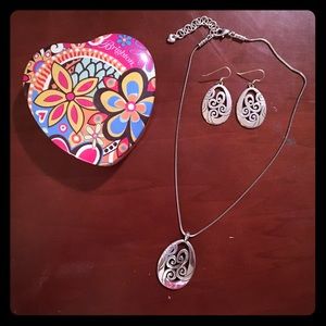 Brighton Sterling Silver necklace and earring set