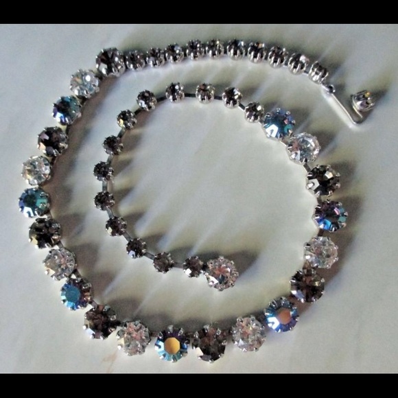 weiss Jewelry - Stunning Signed Weiss mixed rhinestone necklace