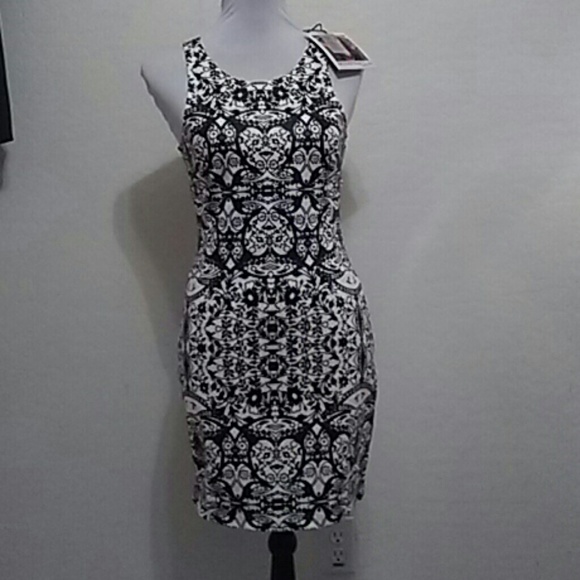 MINK PINK BodyCon Faux Rubber Graphitti Dress - Picture 1 of 4