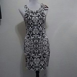MINK PINK BodyCon Faux Rubber Graphitti Dress