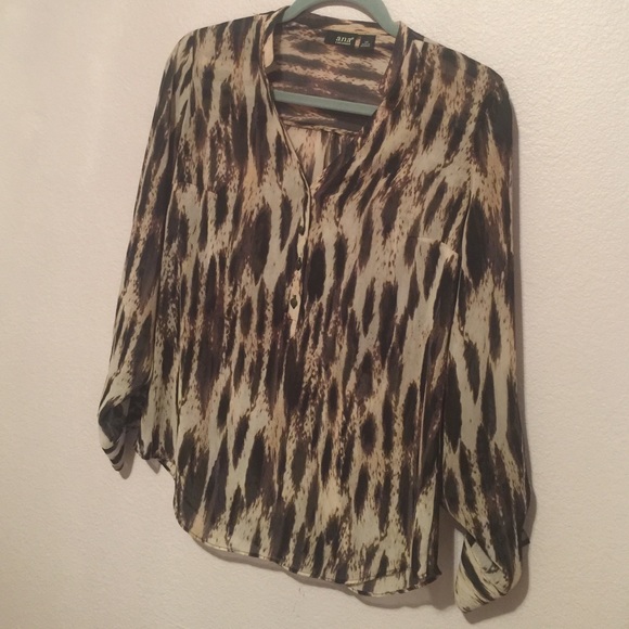 a.n.a Tops - A.N.A Leopard Blouse a.n.a Tops - A.N.A Leopard Blouse