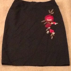 Ann Taylor Loft embroidered A Line Skirt not
