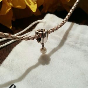 Pandora Bead with Pearl Dangle