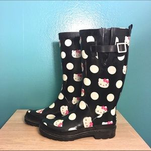 Adorable Hello Kitty Polka Dotted Rainboots