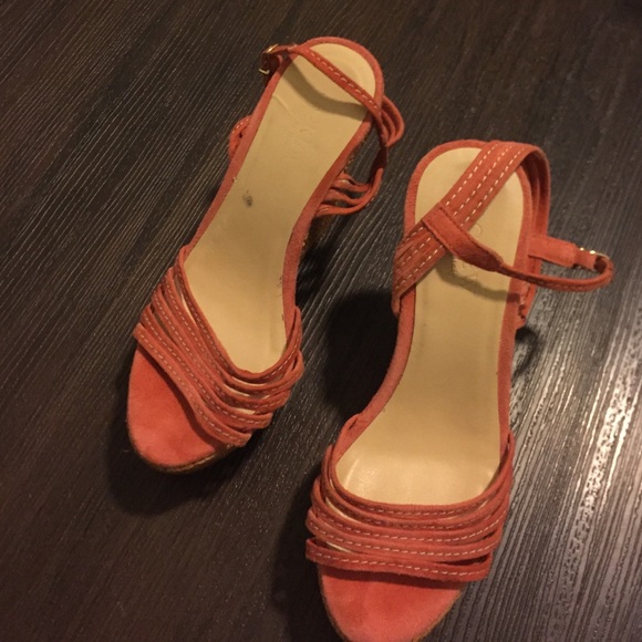 JCrew Suade Coral Wedges... - Picture 4 of 4