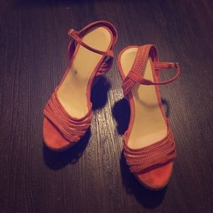 JCrew Suade Coral Wedges...