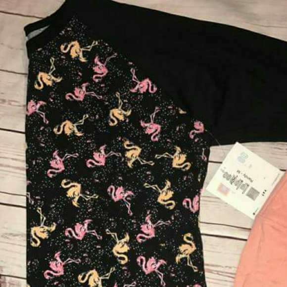 UNICORN print flamingos black M Randy LuLaRoe