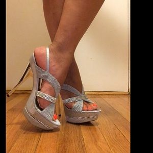 Halina high heel, platform silver sandals (8) 👡