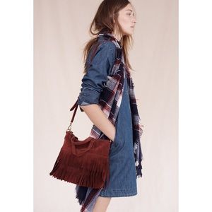 NWT : Madewell Transport Crossbody : Suede Fringe