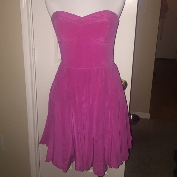 100% silk strapless dress