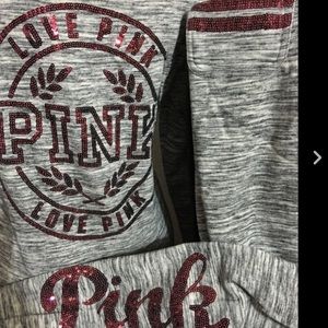 Pink Marled Grey Ruby Bling set