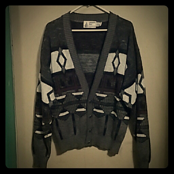 Oversized Aztec Boyfriend V-Neck Cardigan