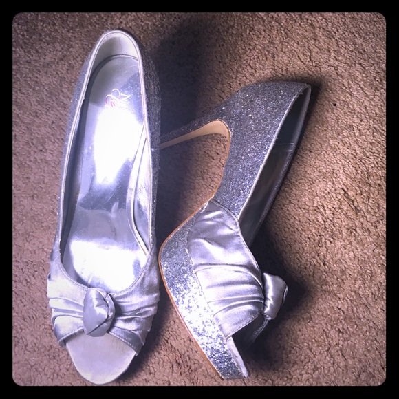 Silver glitter shoes
