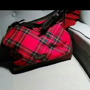 Red plaid Dooney &Burke purse
