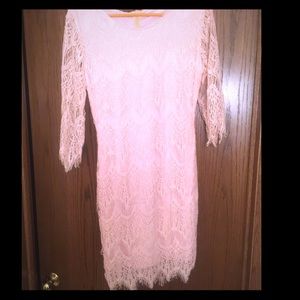 Peach/Light Pink Lace Dress XL NWOT