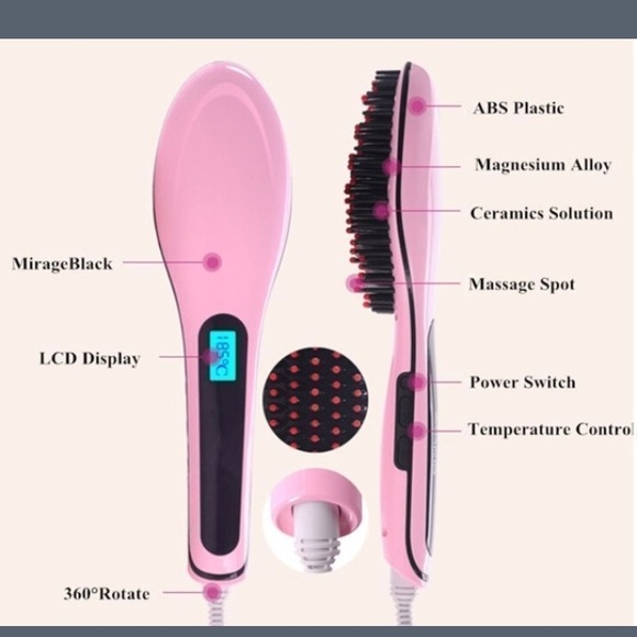 Heated straightening hairbrush