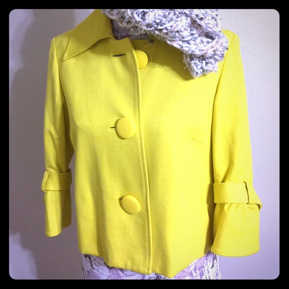 INC Yellow Crop Jacket