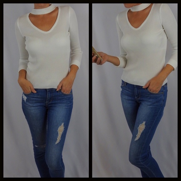 Sexy Choker Sweater Top - Picture 4 of 4