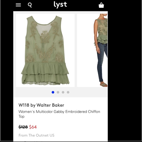 Walter Baker army-green Gabby top - Picture 4 of 4