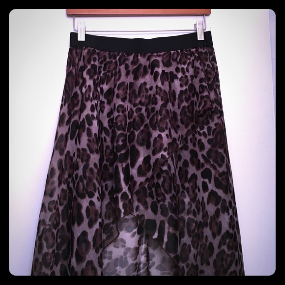 High low purple leopard print skirt