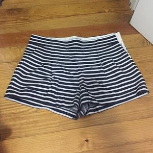 J crew navy/white striped shorts Sz 10!