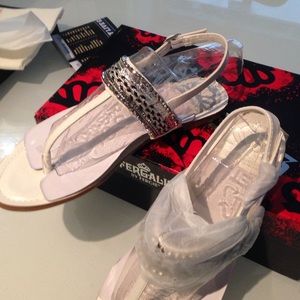 NIB Fergalicious White Sandals 8.5