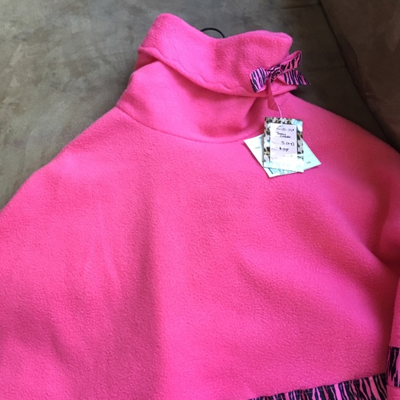 Boutique Pink Fleece Poncho