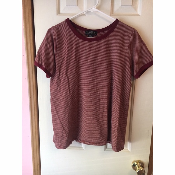 F21 Striped Ringer Tee