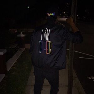 "I Am Other" black light weight jacket