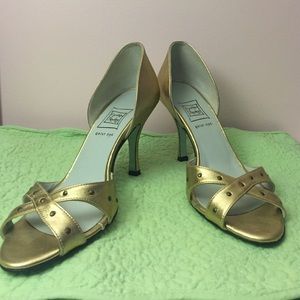 Gold Leather Stilettos