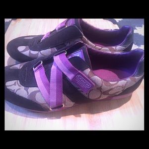 Coach signature shoes brown/purple