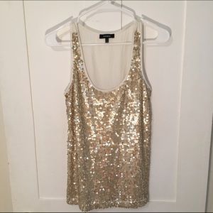 🌲🎁Holiday Express Gold Sequin Tank Top