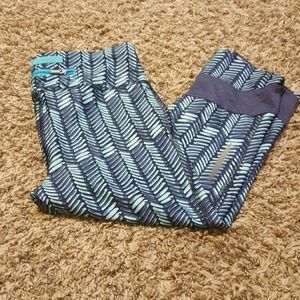 Blue Geometric Print crop leggings