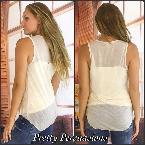 LAST ONE‼️Light Beige Wrapped V-Neck Relaxed Top - Picture 3 of 4