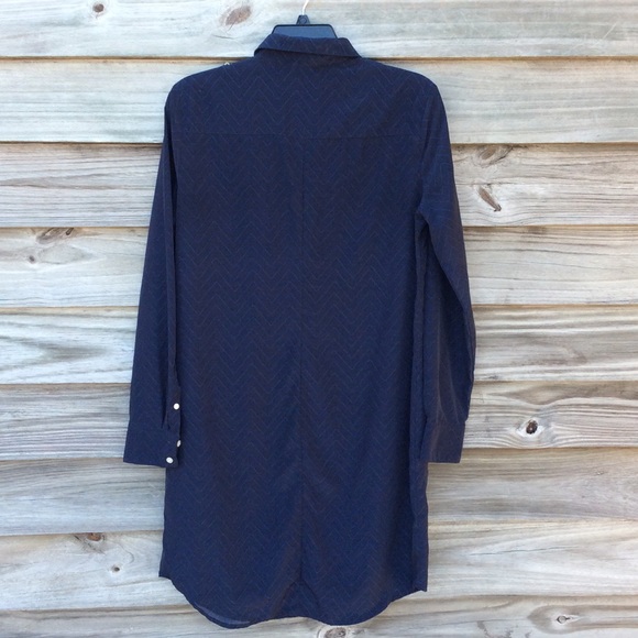 Long sleeved, navy shirt dress - Picture 4 of 4