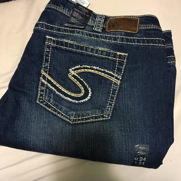 Plus size silver jeans