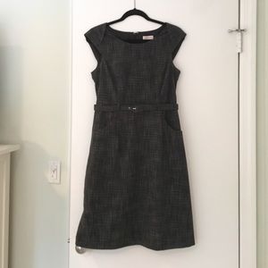 Gray cap sleeve dress