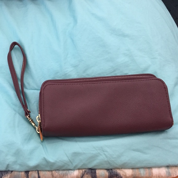 Merona double zip wallet