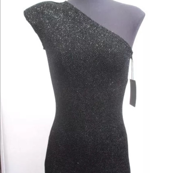 NWT Brian Lichtenberg black glitter/diamond dress