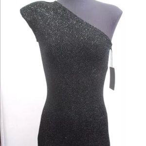 NWT Brian Lichtenberg black glitter/diamond dress