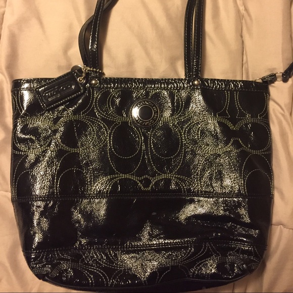 Black Patented Coach Bag