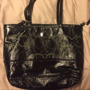 Black Patented Coach Bag
