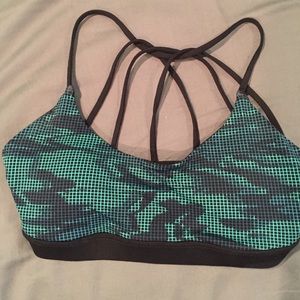 Turquoise sports bra with detailed back!