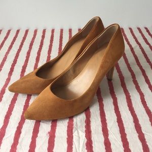 J. Crew tan suede pumps