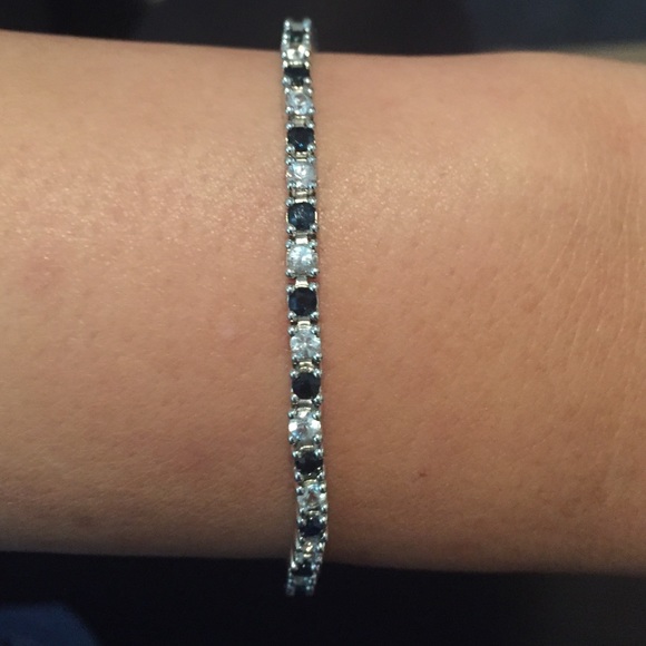 Sapphire & White Sapphire Silver Bracelet
