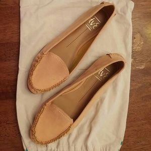 Mustard yellow suede loafer