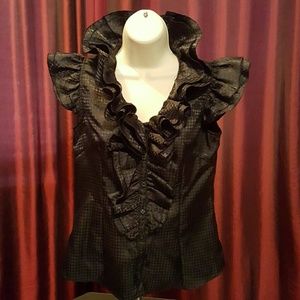 Ruffled sleeveless blouse