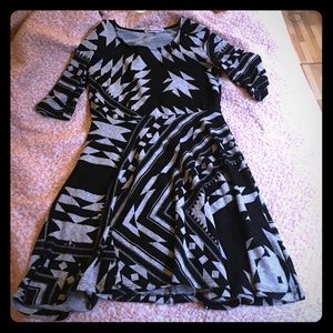 Black and grey skater dress