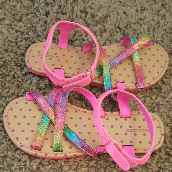 Little girls Joe boxer sandles glitter rainbow